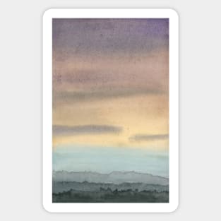 Colorful Landscape Watercolor Painting Sticker